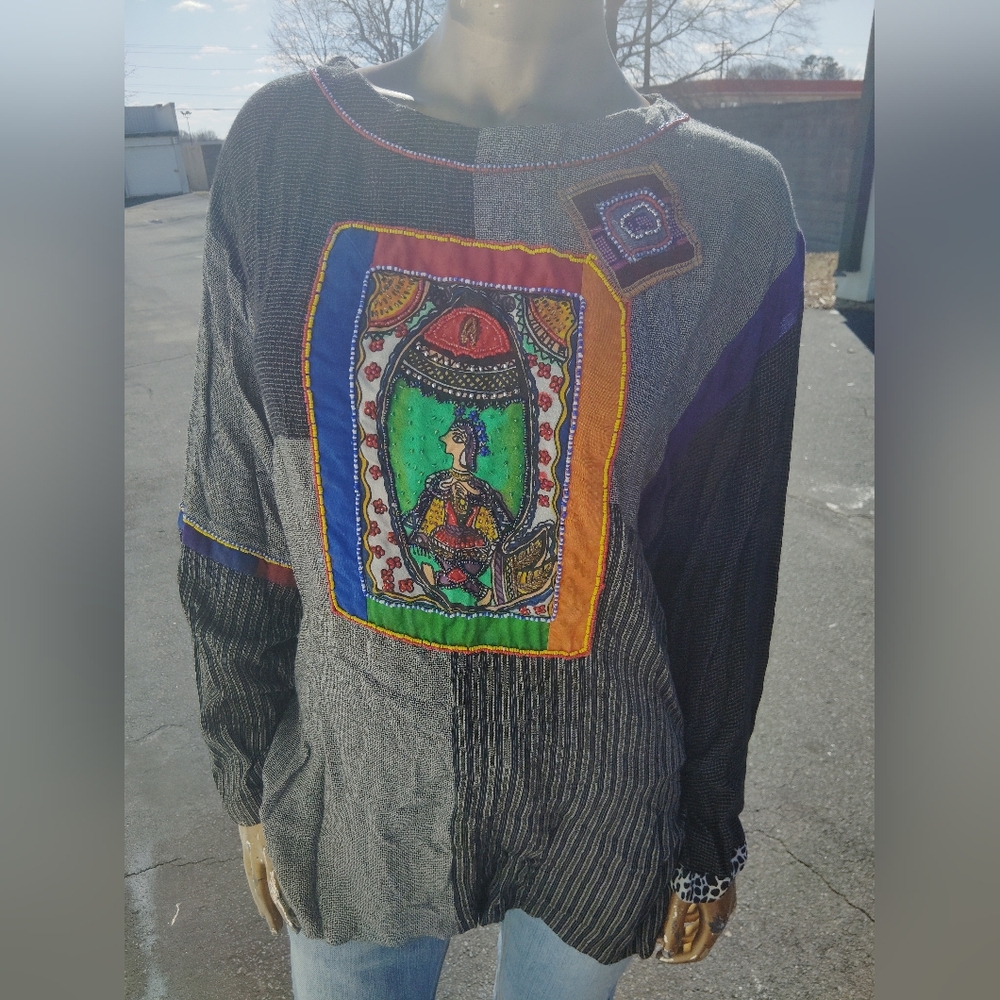 Colorful Patchwork Women's Top